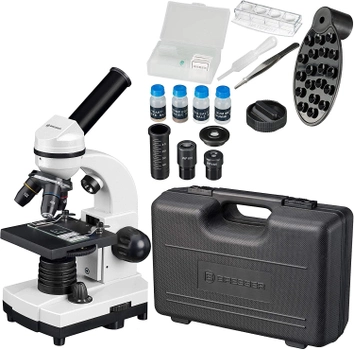 Микроскоп Bresser Junior Biolux SEL 40х–1600x White с кейсом и адаптером для смартфона 