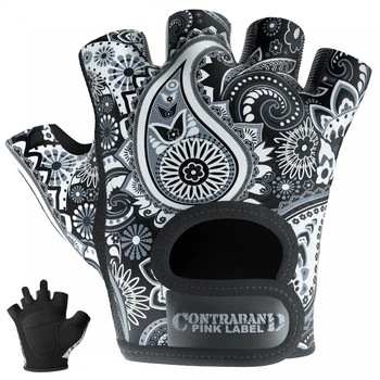 Рукавички жіночі для фітнесу Contraband Pink Label 5387 Paisley Print Gloves (Сірий XS)