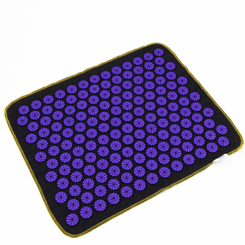 Масажний килимок Аплікатор Кузнєцова (акупунктурний голка для спини) OSPORT Lite 50 (apl-004) Чорно-фіолетовий