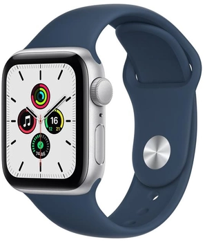 Смарт-годинник Apple Watch SE GPS 40 mm Silver Aluminium Case with Abyss Blue Sport Band (MKNY3)