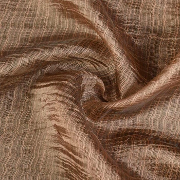 Органза жатая тюль с нитью шелковой густой, табачная, ш. 275 (30527.010)