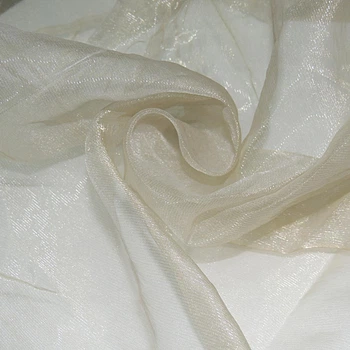 Органза тюль с переливом метанитью бежевая, ш.320 (37503.004)