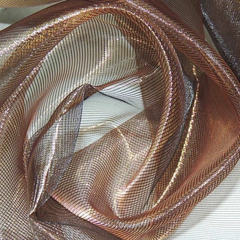 Кристалл органза гардинная хамелеон коричневая с золотым отливом, ш.280 (30507.002)
