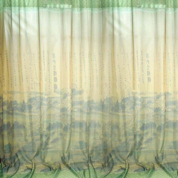 Вуаль тюль шифон фотопринт китайский город, болотная, ш. 275 (30150.005)