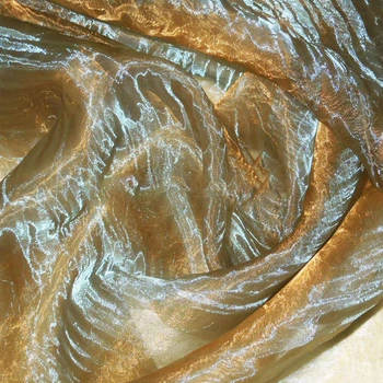 Органза жатая тюль коричневая с синим отливом, ш.280 (30514.008)