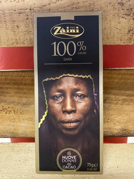 Горький темный шоколад 100% какао Zaini Италия, 75 г