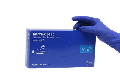 Перчатки нитриловые NITRYLEX BASIC нестерильные неопудренные (S)