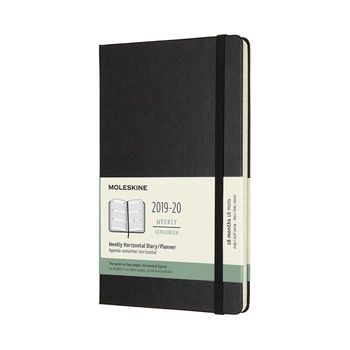 Щотижневик Moleskine Горизонтальний 2019-2020 середній Чорний (8058647629568)