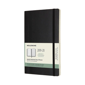 Щотижневик Moleskine 2019-2020 середній Чорний М’який (8058647629490)