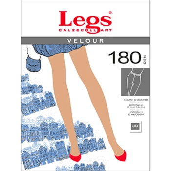Колготы женские теплые LEGS 1/2 TABACO (611 VELUR 180)