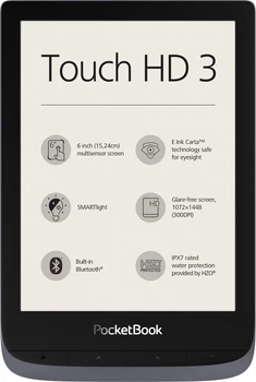 Электронная книга с подсветкой PocketBook 632 Touch HD 3 Metallic Grey (PB632-J-WW)