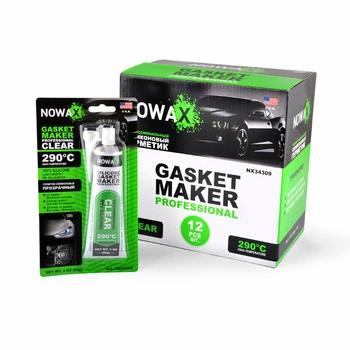 Герметик высокотемпературный Nowax 100% силиконовый прозрачный 290⁰C 85 г (NX34309)