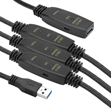 Aktywny przedłużacz sygnału PowerPlant USB 3.0 AM do AF, 30 m (CA912872)