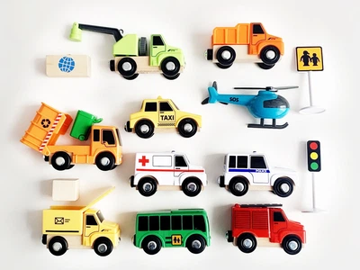 Набор машинок для деревянной железной дороги PlayTive Brio Ikea 4