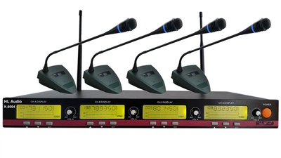 Радиосистема с 4-мя настольными микрофонам HL AUDIO K8004 Wireless Conference Microphone