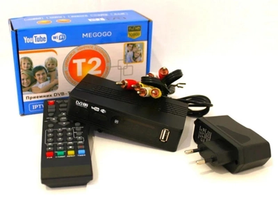 Приставка T2 телевизионная цифровая MG-811 ТВ тюнер + Wi-Fi, IPTV, USB Черный (553350)