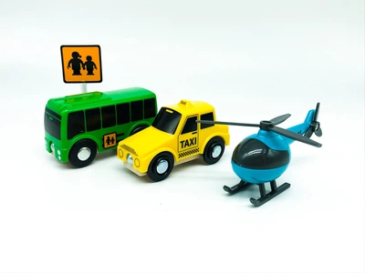 Набор машинок для деревянной железной дороги PlayTive Ikea Brio Вертолет