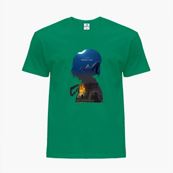 Детская футболка для девочек Унесённые призраками (Spirited Away) (25186-2828-77) 158-164 см Хлопок Темно-зеленый
