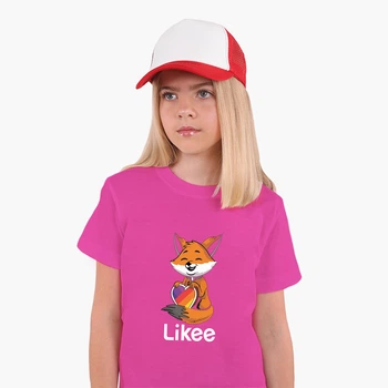 Дитяча футболка для дівчаток Лайк Лиса (Likee Fox) (25186-1033-66) 88-104 см Бавовна Темнорожевий