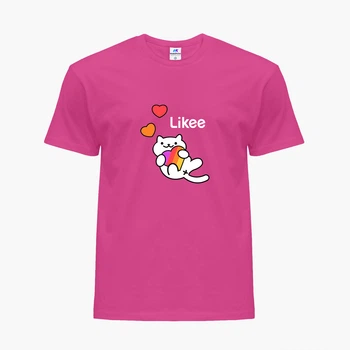 Дитяча футболка для дівчаток Лайк Кіт (Likee Cat) (25186-1039-71) 158-164 см Бавовна Темнорожевий
