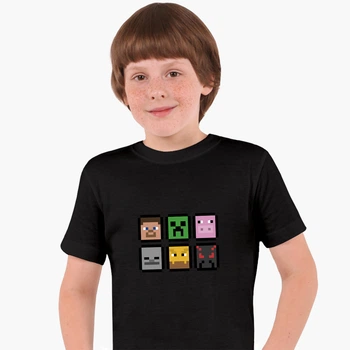 Детская футболка для мальчиков Майнкрафт (Minecraft) (25186-1173-9) 122-128 см Хлопок Черный