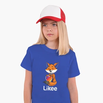 Дитяча футболка для дівчаток Лайк Лиса (Likee Fox) (25186-1033-62) 122-128 см Бавовна Синій