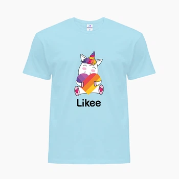 Дитяча футболка для дівчаток Лайк Єдиноріг (Likee Unicorn) (25186-1037-36) 158-164 см Бавовна Блакитний