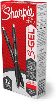 Набор гелевых ручек 12 шт автоматических Sharpie S-Gel, Medium Red Gel Ink Красный 0.7 мм (2096158)
