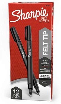 Набор лайнеров Sharpie Felt Tip Pens, Fine Point 0.4 мм 12шт. (1742663)