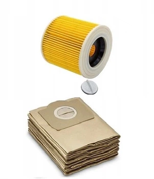 Набор мешки и фильтр для пылесоса совместимые с Karcher WD3 MV3