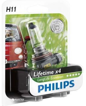 Автолампы Philips LongLife EcoVision H11 (12362LLECOB1)