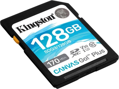 Kingston SDXC 128GB Canvas Go! Plus Class 10 UHS-I U3 V30 (SDG3/128GB)