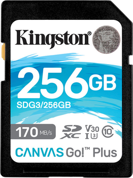 Карта памяти Kingston SDXC 256GB Canvas Go! Plus Class 10 UHS-I U3 V30 (SDG3/256GB)