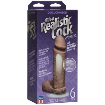 Реалистичный фаллоимитатор, Doc Johnson Realistic Cock UR3 6 Inch 16 см цвет коричневый (00356014000000000)
