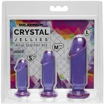 Набор анальных пробок Doc Johnson Crystal Jellies, Anal Starter Kit цвет фиолетовый (21798017000000000)