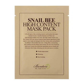 Маска с Муцином Улитки и Пчелиным Ядом Benton Snail Bee High Content Mask