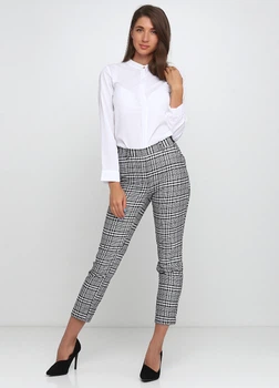 Брюки H&M 40 черно белый 6955459