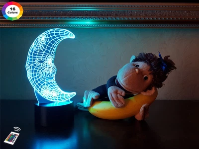 Дитячий нічник - світильник "Місяць" 3DTOYSLAMP