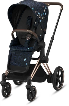 Прогулочная коляска Cybex Priam Fashion Edition Jewels of Nature dark blue шасси Rose Gold