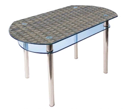 Обідній скляний стіл Glass Antonik КС-5 сірий з фотодруком №86 (900х600х750 мм)