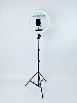 Профессиональная кольцевая светодиодная лампа LED RING LIGHT D 45 см 65W на штативе с сумкой (чехлом) яркая для блогера / селфи / фотографа / визажиста / beauty мастеров
