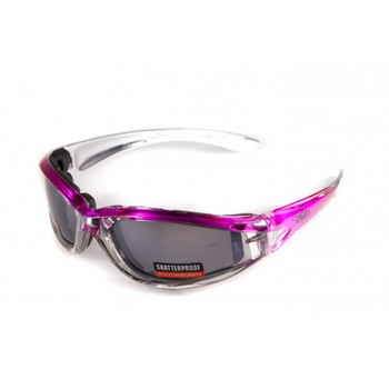 Очки защитные с уплотнителем Global Vision FlashPoint Pink-Silver зеркальные серые