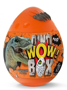 Dino WOW Box детский игровой набор для творчества 35см (Яйцо Динозавра, 20 сюрпризов) оранжевый