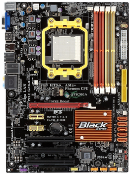 Материнская плата EliteGROUP GF8200A ( MCP78M-A V:1.0 ) BLACK SERIES c HDMI ( Socket AM2+, DDR2, NVIDIA GeForce 8200, PCI-Ex16) Б/У