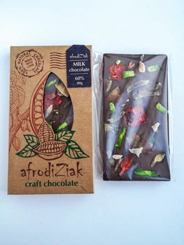 Молочный шоколад 60 % Afrodiziak " Цукаты " безлактозный , крафтовый