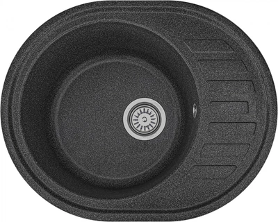Гранітна кухонна мийка Kva-kva K23N 620x500x210мм Графіт