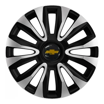 Автомобильные колпаки 4 Racing Avalon Carbon Silver-Black R14 4 шт (с логотипом Chevrolet)