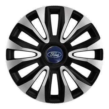 Автомобильные колпаки 4 Racing Avalon Carbon Silver-Black R15 4 шт (с логотипом Ford)