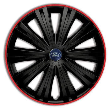 Автомобильные колпаки Argo Giga R R14 4 шт. Черный/Красный обод (с логотипом Ford)