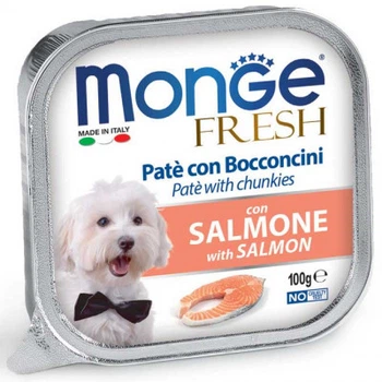 MONGE DOG FRESH паштет c лососем 100 г (70013086)